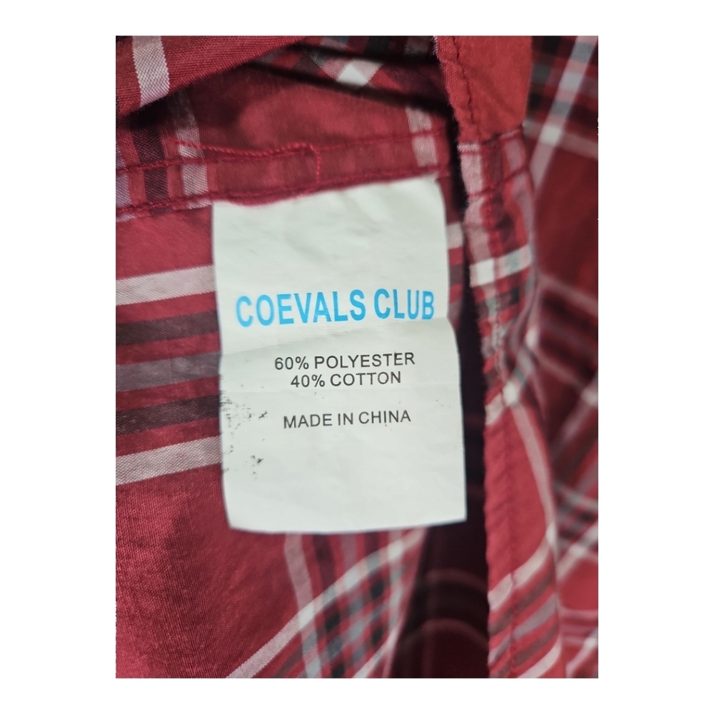 Coevals Club Western Style Red Plaid Pearl Snap Button Down Shirt XL - Picture 7 of 8